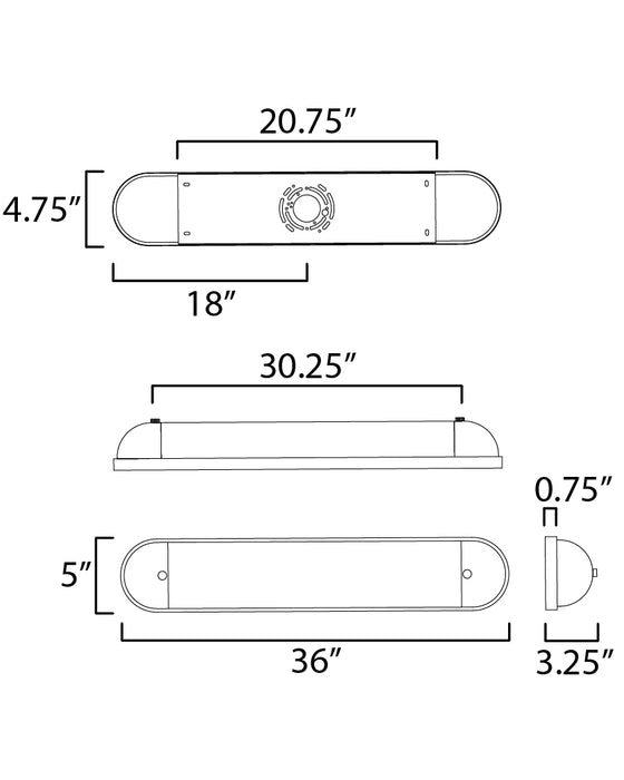 Maxim Capsule 36 LED Bath Vanity CCT Select Model: 39564SWBKNAB