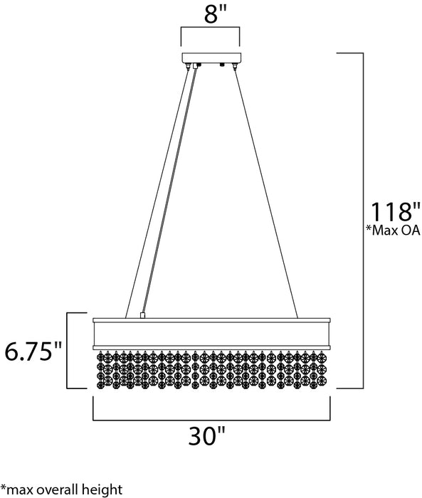 Maxim Mystic 22-Light LED Pendant Model: 39657SHBZ