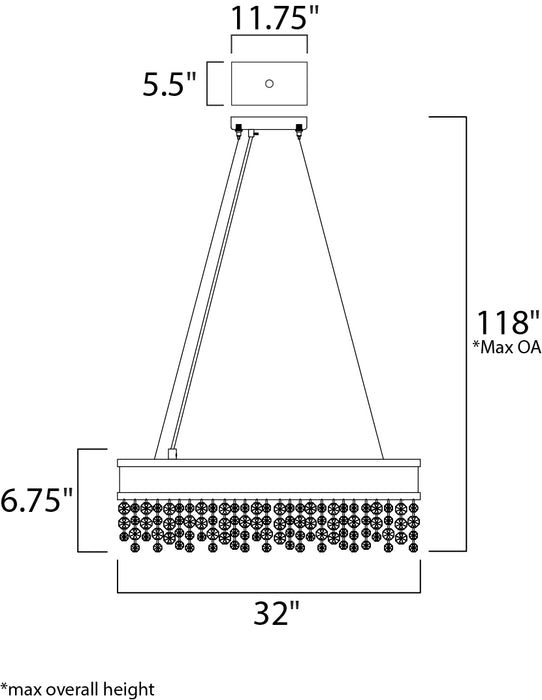 Maxim Mystic 22-Light LED Pendant Model: 39659MSKPC