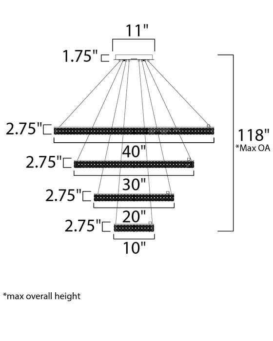 Maxim Eternity 4 Tier 40 LED Chandelier Model: 39778BCPC