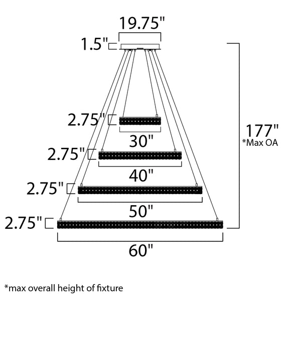 Maxim Eternity 4 Tier 60 LED Chandelier Model: 39779BCPC