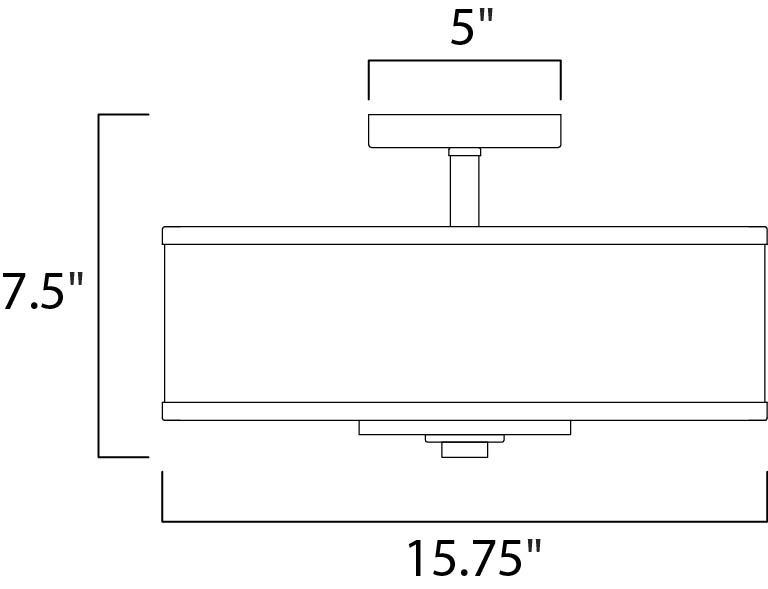 Maxim Metro 3-Light Semi-Flush Mount Model: 39821BCWTPC