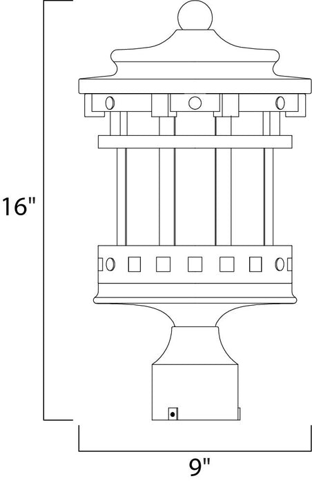 Maxim Santa Barbara VX 3-LT Outdoor Pole Lantern Model: 40036CDSE