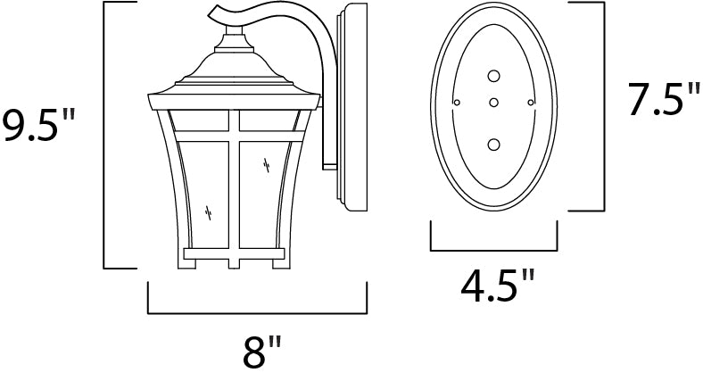 Maxim Balboa VX 1-Light Outdoor Wall Lantern Model: 40162GFCO