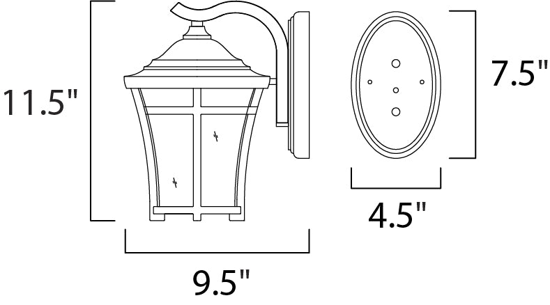 Maxim Balboa VX 1-Light Outdoor Wall Lantern Model: 40163GFCO