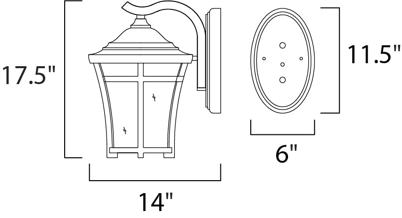 Maxim Balboa VX 1-Light Outdoor Wall Lantern Model: 40165GFCO