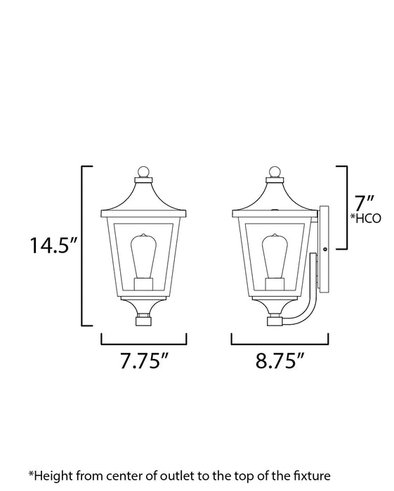 Maxim Sutton Place VX 1-Light Outdoor Sconce Model: 40232CLBK