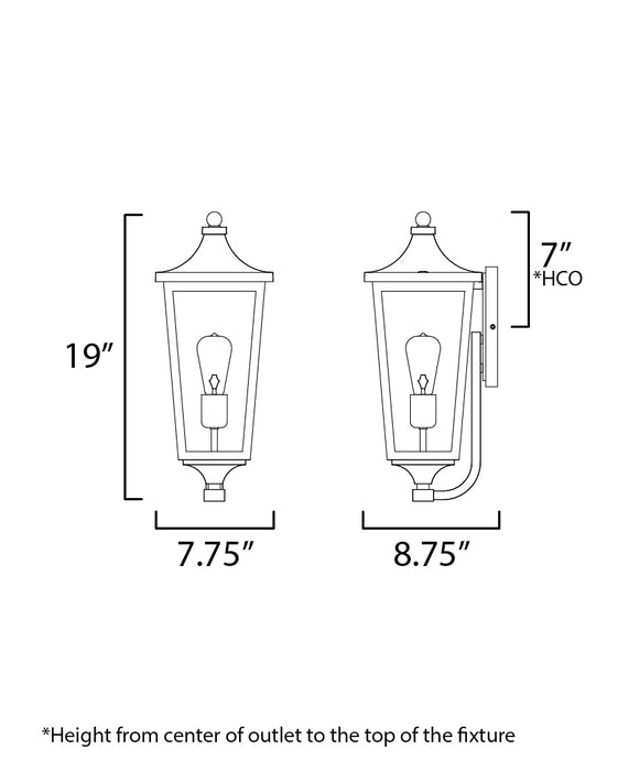 Maxim Sutton Place VX 1-Light Outdoor Sconce Model: 40233CLBK