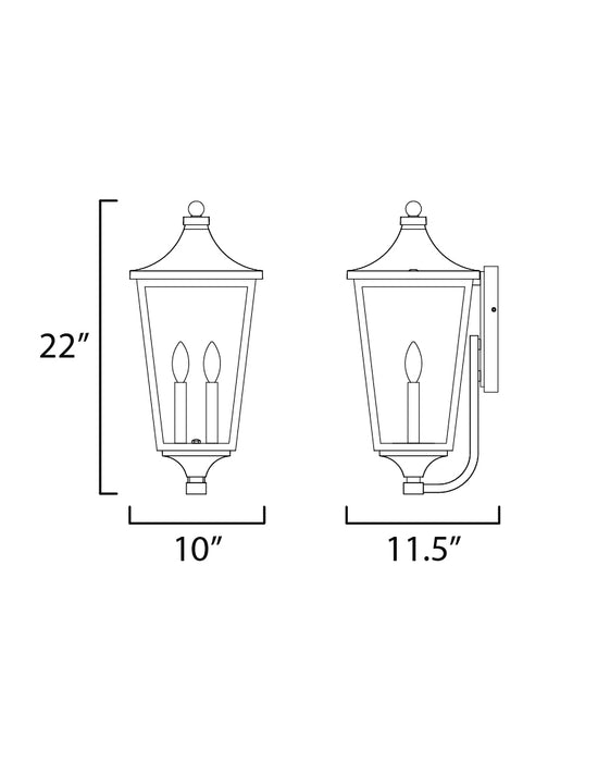 Maxim Sutton Place VX Large 2-Light Outdoor Sconce Model: 40235CLBK