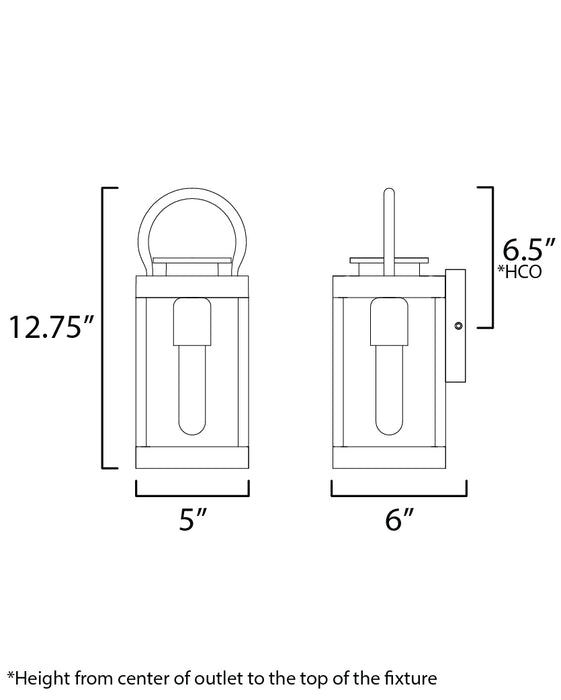Maxim Nassau VX 1-Light Outdoor Wall Lantern Model: 40312CLBK