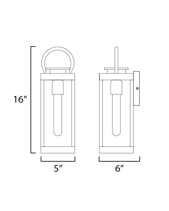Maxim Nassau VX 1-Light Medium Outdoor Wall Lantern Model: 40314CLBK