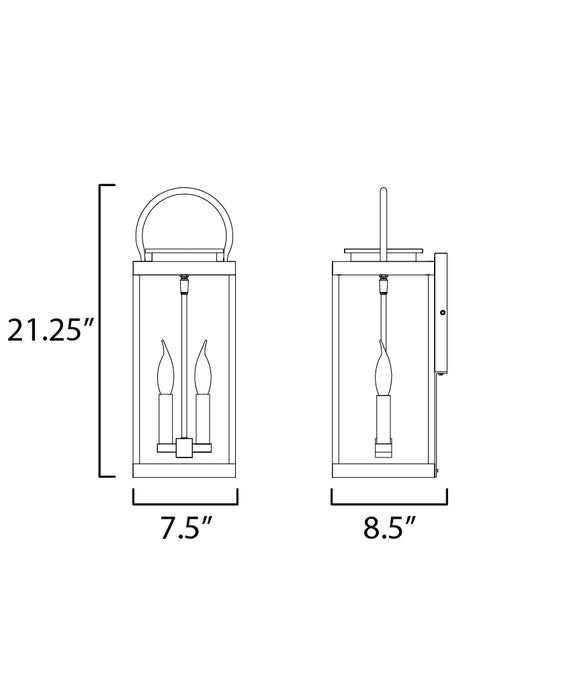Maxim Nassau VX 1-Light Large Outdoor Wall Lantern Model: 40316CLWTBK