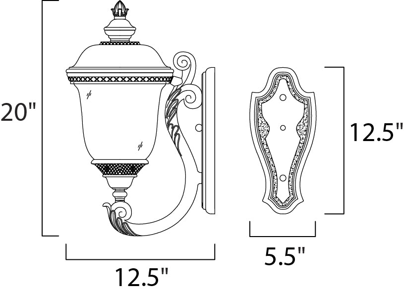 Maxim Carriage House VX 2-Light Outdoor Wall Lantern Model: 40423WGOB