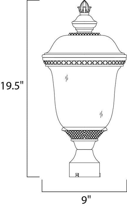 Maxim Carriage House VX 1-Light Outdoor Pole/Post Lan Model: 40426WGOB