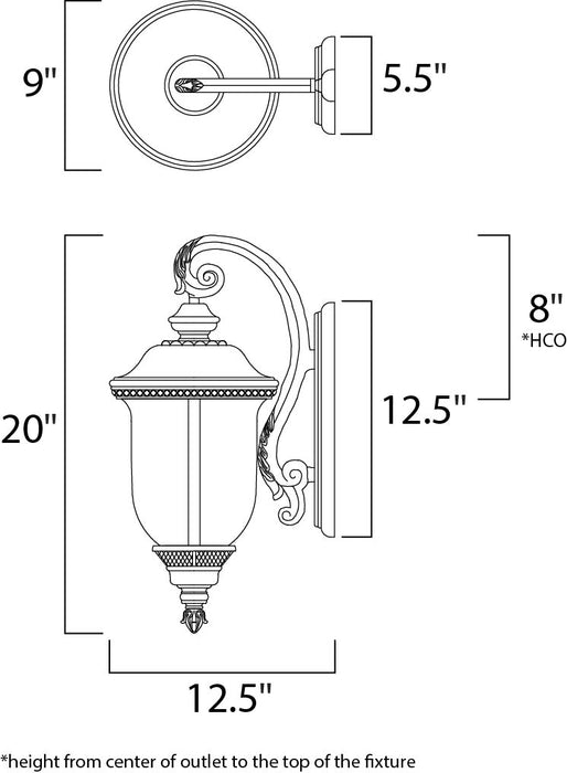 Maxim Carriage House VX 2-Light Outdoor Wall Lantern Model: 40496WGOB