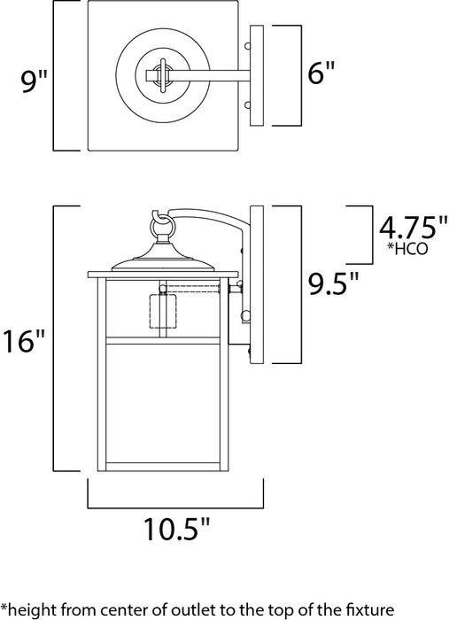 Maxim Coldwater 1-Light Outdoor Wall Lantern Model: 4054WTBK