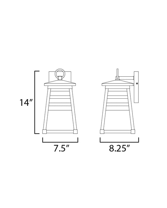 Maxim Shutters 1-Light Small Outdoor Wall Sconce Model: 40632WTBK