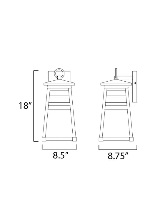 Maxim Shutters 1-Light Medium Outdoor Wall Sconce Model: 40634WZBK