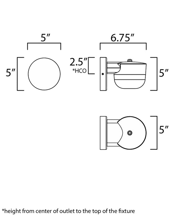 Maxim Michelle LED Outdoor Wall Sconce W/ MSP Model: 51115WTBK/MSP