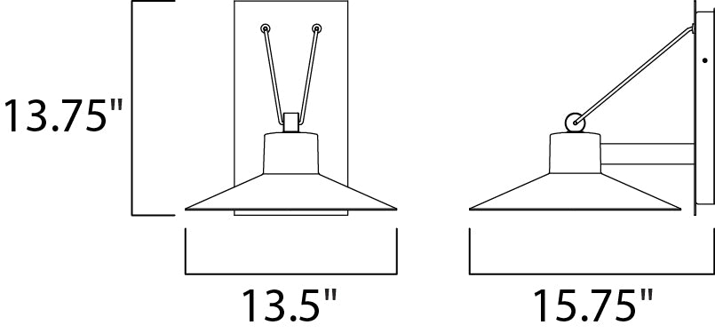 Maxim Civic Large LED Outdoor Wall Sconce Model: 54365FTABZ