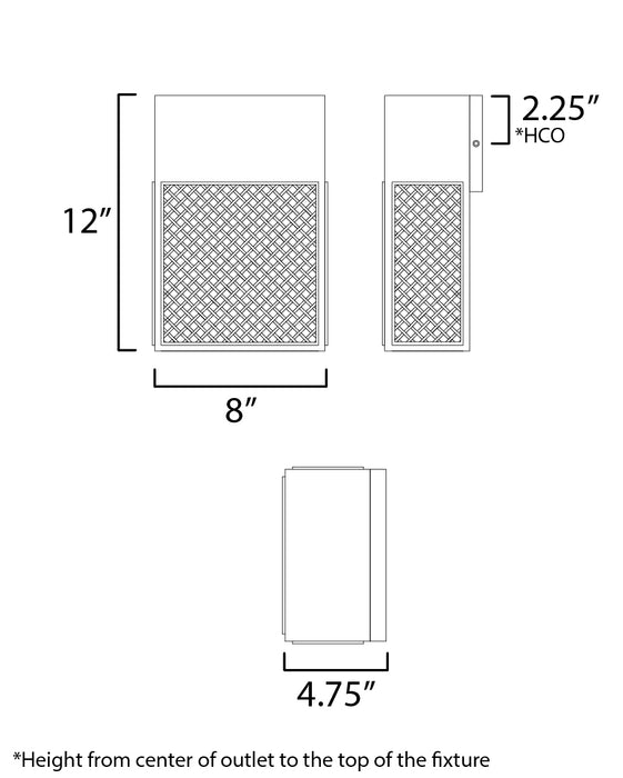 Maxim Lattice 12 LED Outdoor Sconce Dark Sky Model: 54802RABK