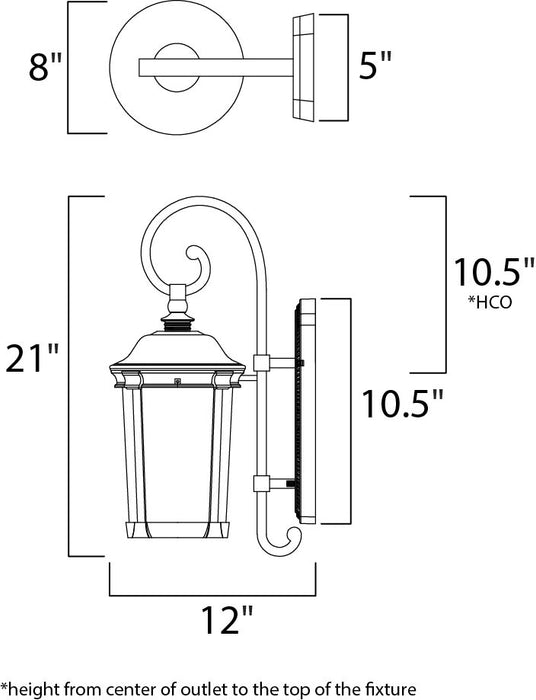 Maxim Dover LED Outdoor Wall Lantern Model: 55023CDBZ