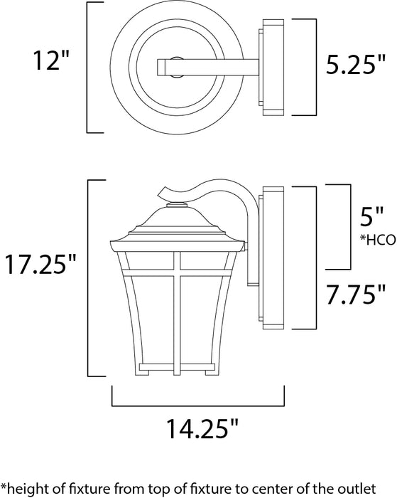 Maxim Balboa DC LED 1-Light Large Outdoor Wall Model: 55506LACO