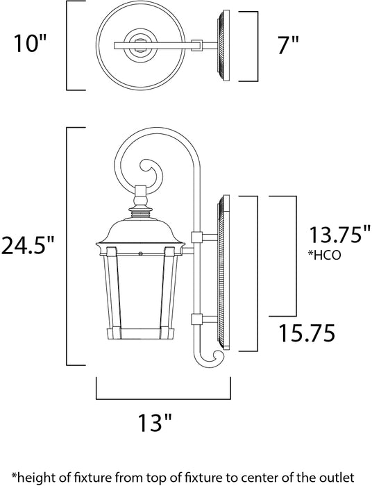 Maxim Dover LED 1-Light Outdoor Wall Lantern Model: 56094FSBZ