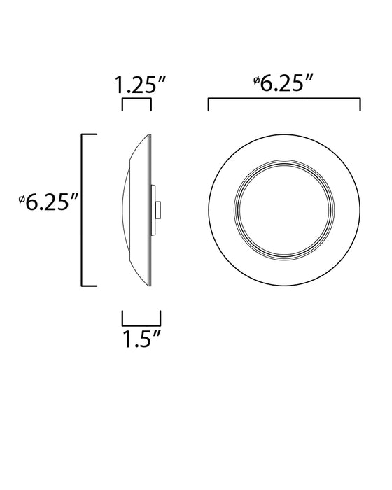 Maxim Diverse 6 LED Flush Mount 3000K Model: 57633WTWT