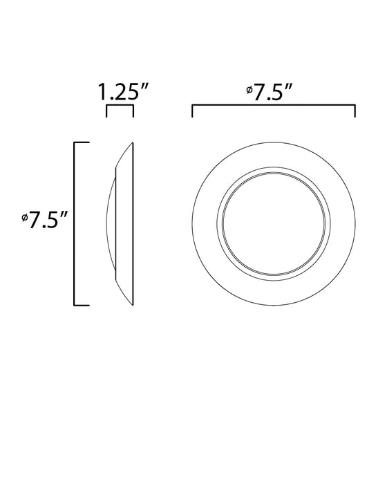 Maxim Diverse 7.5 LED Flush Mount 2700K Model: 57641WTWT