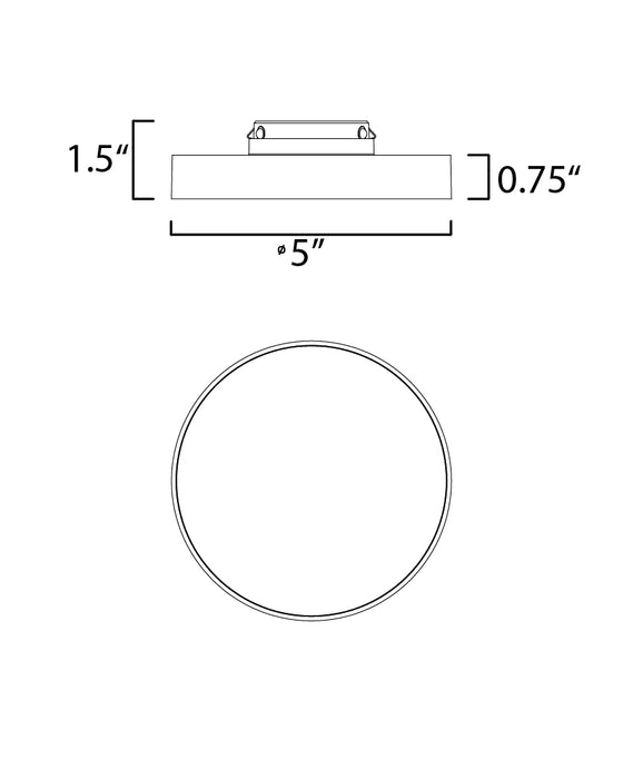 Maxim Trim 5 RD LED Flush Mount 3000K Model: 57660WTSN