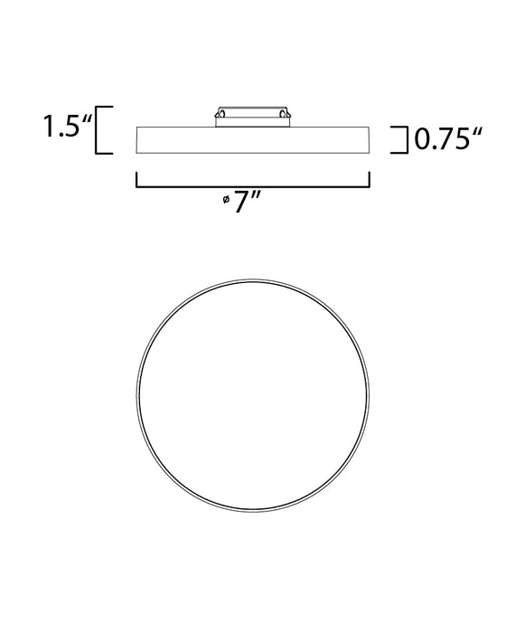 Maxim Trim 7 RD LED Flush Mount 3000K Model: 57662WTPC