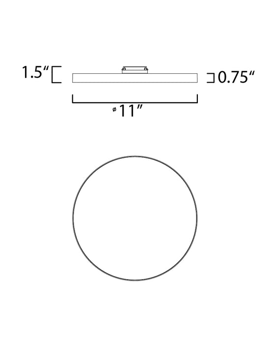 Maxim Trim 11 RD LED Flush Mount 3000K Model: 57664WTSN