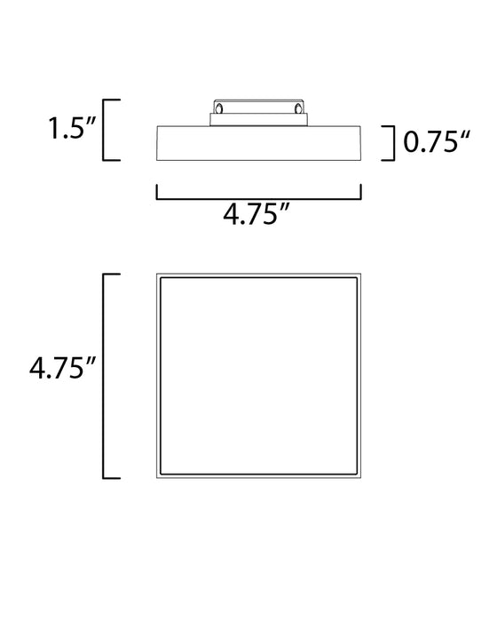 Maxim Trim 4.5 SQ LED Flush Mount 3000K Model: 57665WTBK