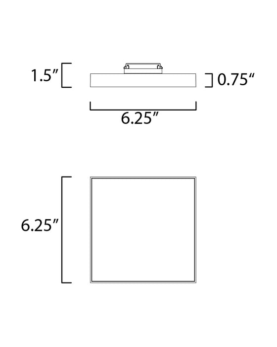 Maxim Trim 6.5 SQ LED Flush Mount 3000K Model: 57667WTBK