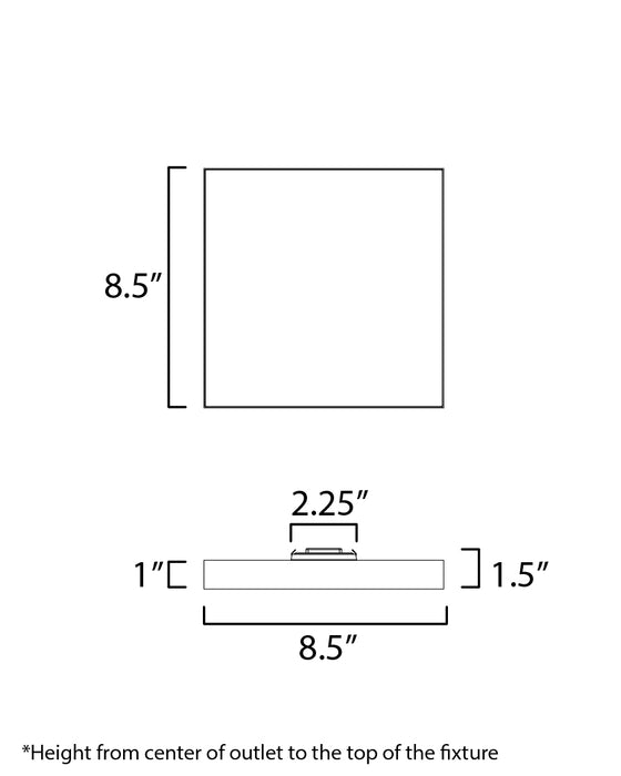 Maxim Trim 8.5 SQ LED Flush Mount 3000K Model: 57668WTBK