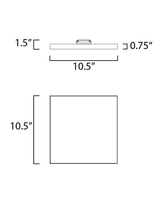 Maxim Trim 10.5 SQ LED Flush Mount 3000K Model: 57669WTPC