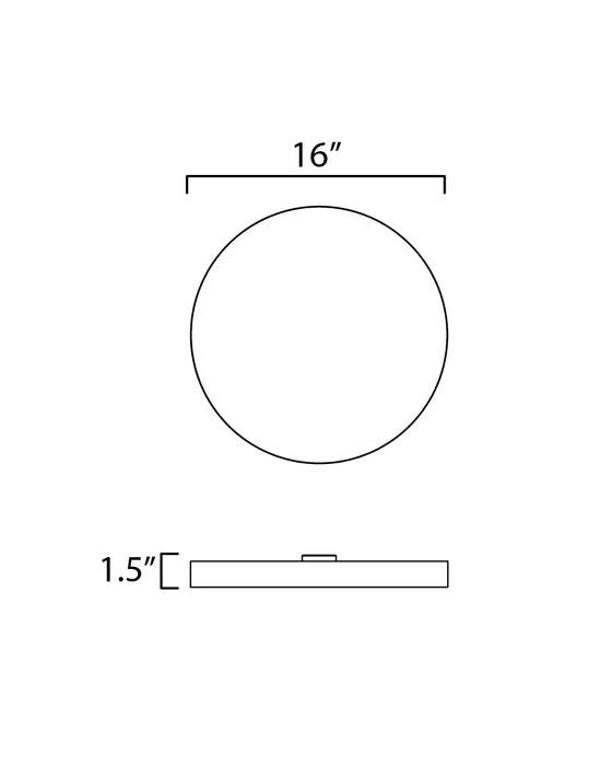 Maxim Trim 16 RD LED Flush Mount 3000K Model: 57670WTWT