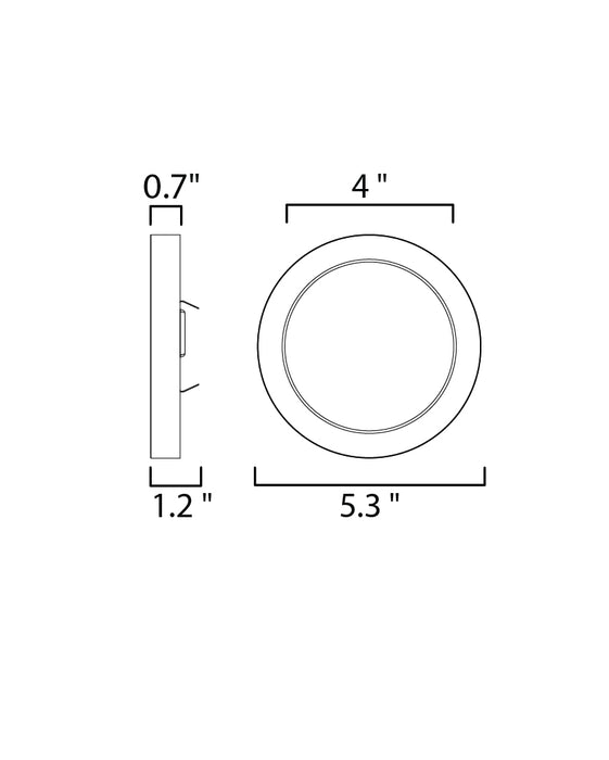 Maxim Chip 5 12W RD LED Flush Mount Model: 57690WTSN