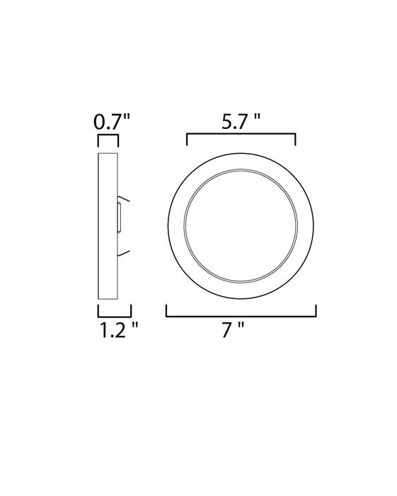 Maxim Chip 7 15W RD LED Flush Mount Model: 57692WTSN