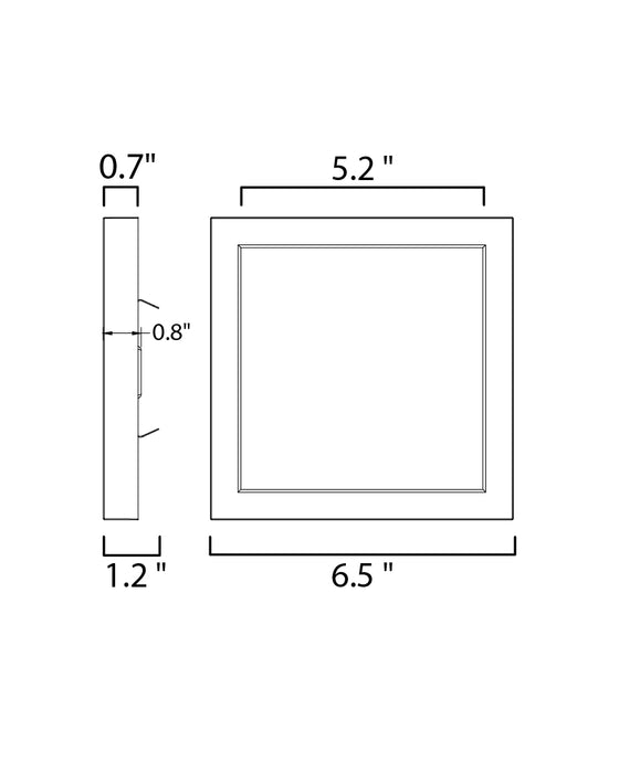 Maxim Chip 6.5 15W SQ LED Flush Mount Model: 57697WTWT