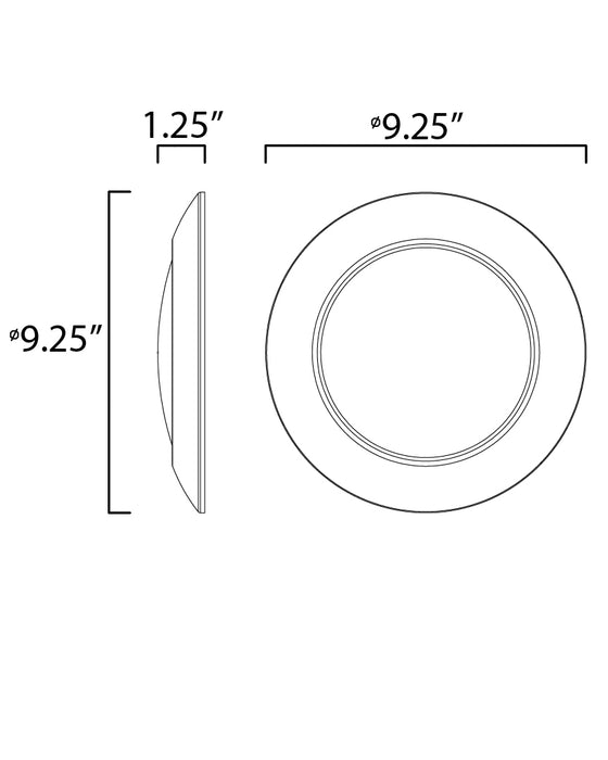 Maxim Diverse 9 LED Flush Mount 3000K Non-T24 Model: 57850WTBZ