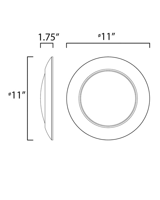 Maxim Diverse 11 LED Flush Mount 3000K Non-T24 Model: 57855WTBZ