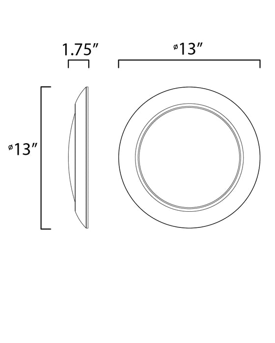 Maxim Diverse 13 LED Flush Mount 3000K Non-T24 Model: 57860WTBK