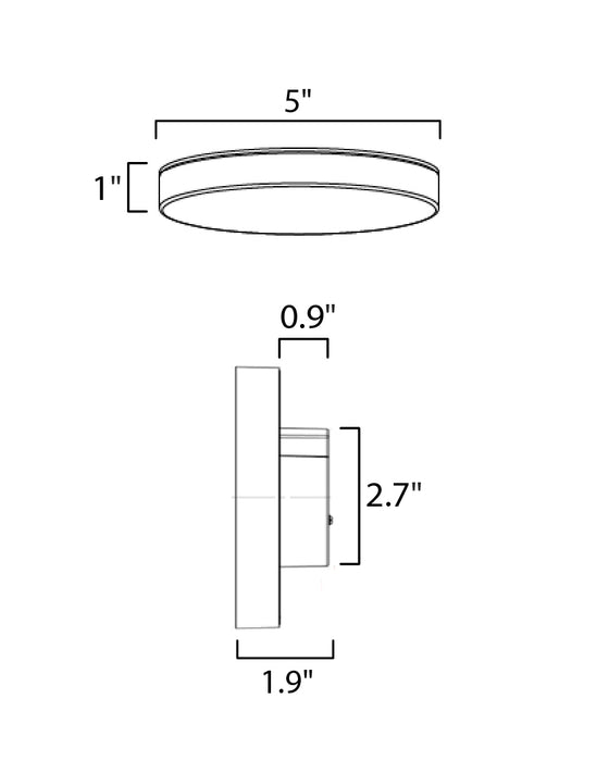 Maxim Trim 5 RD LED Surface Mount 3000K 0-10V Dim Model: 57880WTBK