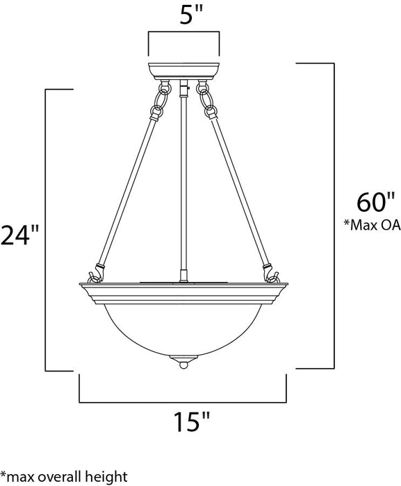 Maxim Essentials 3-Light Invert Bowl Pendant Model: 5845MRSN