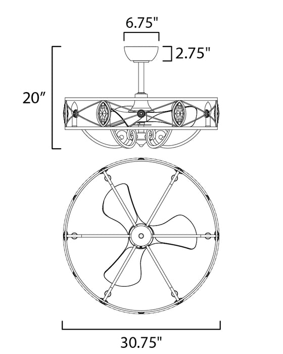 Maxim Solitaire 6-Light WiFi-enabled LED Fandelight Model: 61013SM