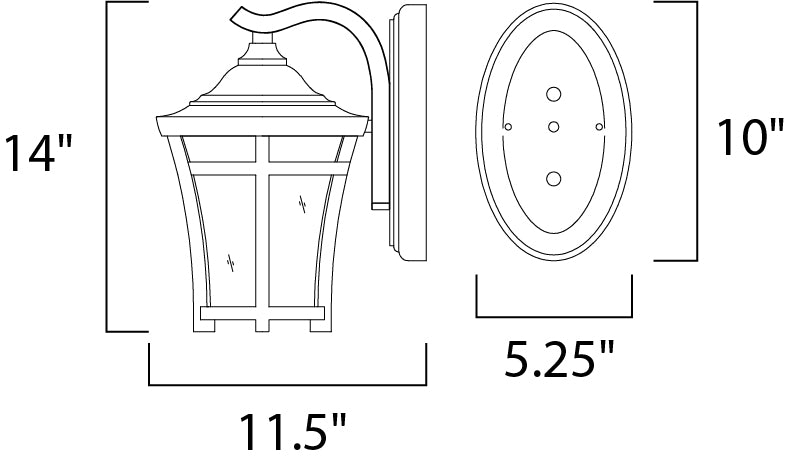 Maxim Balboa VX LED 1-Light Outdoor Wall Mount Model: 65164GFCO