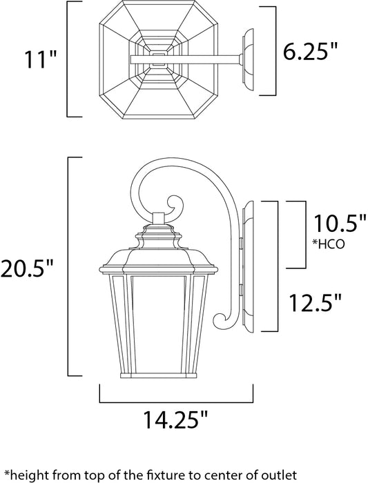 Maxim Radcliffe LED 1-Light Large Outdoor Wall Model: 65646WFBO