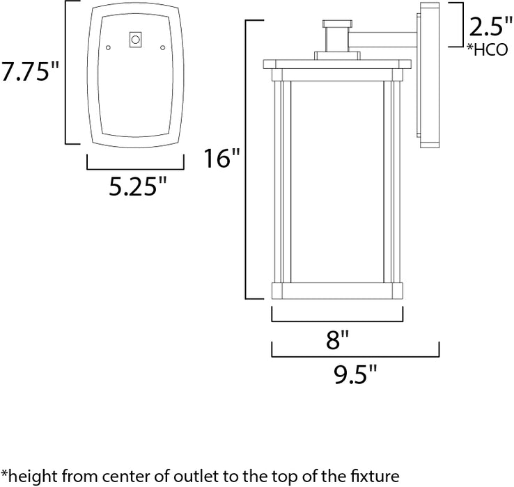 Maxim Terrace LED 1-Light Large Outdoor Wall Model: 65754FSBZ